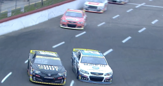 Promo image for Reese’s Sweet Move of the Race: Max Reaves goes around the outside to take the lead at Elko